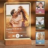 Maverton Spotify LED Acrylglas mit Foto - personalisierter Fotorahmen mit Scannbar QR Code - Song Cover Glasbild mit LED-Beleuchtung - im Spotify Musik Cover Design - Fotogeschenk - Größe: L/XL