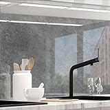 StickerProfis Küchenrückwand selbstklebend Glasoptik - 20GREY - 1.8mm, Versteift, alle Untergründe, Hart PET Material, Premium 60 x 220cm