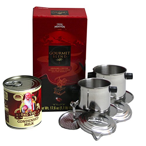 Trung Nguyen Vietnam Kaffee Set! Gourmet Mischung+2 Kaffeesiebe+1 Kondensmilch gratis