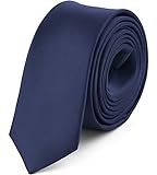 Ladeheid Herren Schmale Krawatte SP-5 (150cm x 5cm, Dunkel blau)