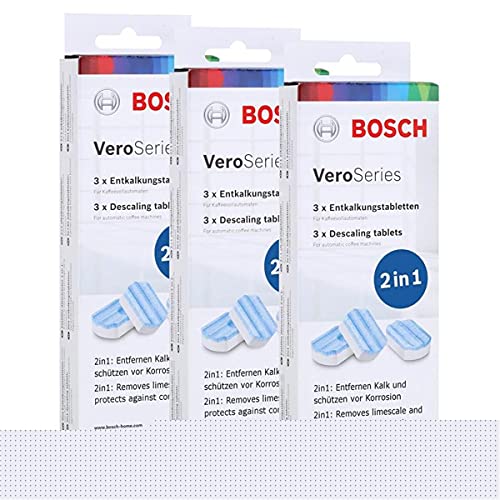 3er Pack Bosch VeroSeries TCZ8002 Entkalkungstabletten 2in1 3x40g - Zur Entfernung von Kalk und zum Schutz vor Korrosion