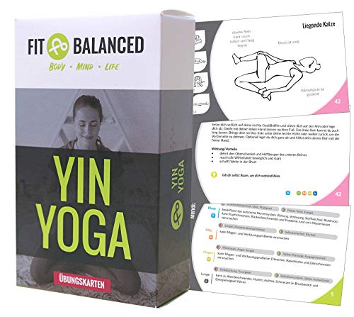 FIT&BALANCED Yin Yoga Übungskarten, sanftes Yoga, für Anfänger und Fortgeschrittene, mit 70 Yogaübungen, Yogabox (in Neuer Verpackung)