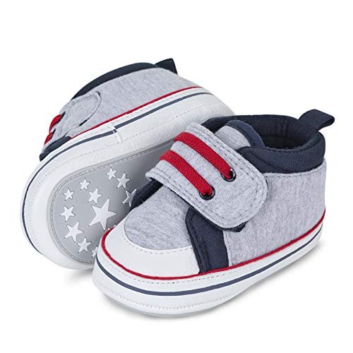 Sterntaler Unisex-Baby-Schuhe, Klettverschluss, Rutschfeste Sohle, Farbe: Silber Melange, Größe: 21/22, Art.Nr.: 2302113.0
