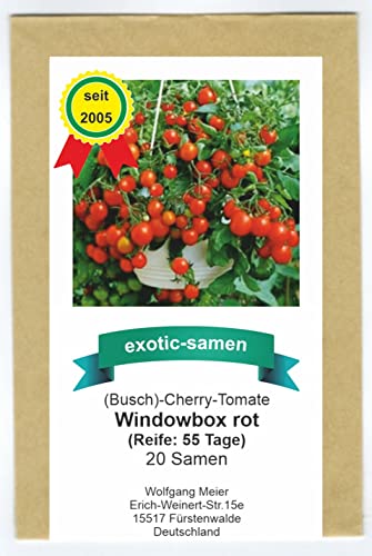 Balkontomate - Strauchtomate - rote Cherry-Tomate - Windowbox red - 20 Samen