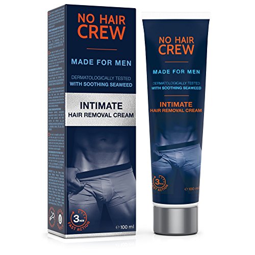 NO HAIR CREW Enthaarungscreme für den Intimbereich – extra sanfte Haarentfernung für Männer, 100 ml