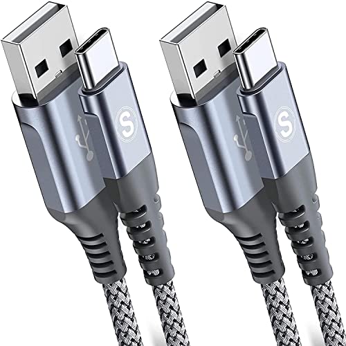 USB C Kabel 3.1A [2Stück 2m] Schnellladung, sweguard Ladekabel USB C Nylon Type C Kabel für Samsung Galaxy S22 S21 S20 S10 S9 S8 Plus,Note10/9/8,M31 M30s M20,A20e A71 A52 A51 A50 A40 A10,Mi9/8,V30/20
