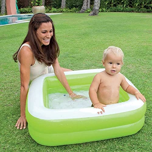 Aufblasbarer Kinderpool eckig | Planschbecken mit aufblasbarem Boden | Pool für Kinder und Baby | Babypool für Balkon Terrasse Garten