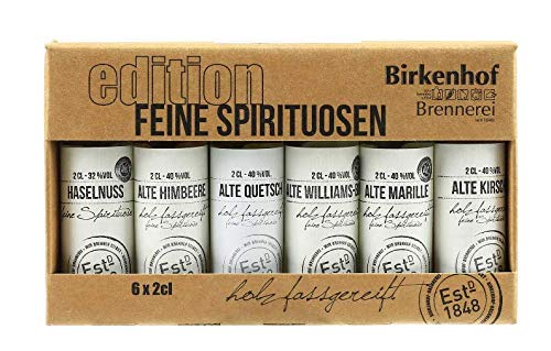BIRKENHOF Brennerei -Tasting-Set Edition:' Feine Spirituosen' - Alte Sorten im Holzfass gereift | 6 x 0,02l