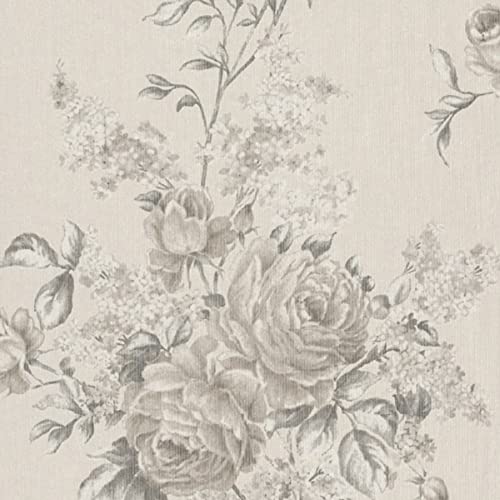 Casa Padrino Barock Textiltapete Creme/Grau/Beige 10,05 x 0,53 m - Tapete mit Blumenmuster