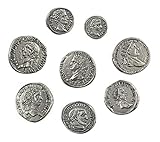 Römische Kaisermünzen - Reproduktion antiken Römische Münzen - Versilbertes Metall - Set 8 Kaiser Das Alte Rom