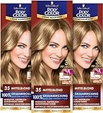 Poly Color Creme Haarfarbe 35 Mittelblond Stufe 3 (3 x 115 ml) Coloration für intensive, natürlich aussehende Farbergebnisse mit 100 % Grauabdeckung