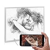 Dein Foto oder Selfie Portrait im Stil einer Bleistiftzeichnung (digital Artwork), als Datei, Poster oder mit Rahmen aus Aluminium, Hochzeit, Liebespaar, Baby, Fotogeschenk, Kinder, Großeltern