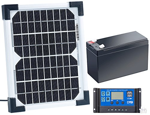 revolt Solarpanel 12V mit Akku: Solarpanel (5 W) mit Ladewandler und Blei-Akku (Mini Solarzellen mit Akku)