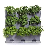 Minigarden Vertical 1 Set für 9 Pflanzen, erweiterbarer vertikaler Garten im Baukastensystem, freistehend am Boden aufstellbar oder zur Wandmontage (Grau)