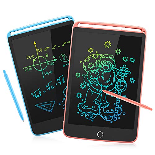 SUNLU LCD Schreibtafel 2 Pack, 8.5 Zoll Tablet für Kinder und Erwachsene, Bunter Bildschirm, Doodle Pad mit Abschließbar Löschen-Taste, Digitale Tafel mit Magnet, Blau+Rosa