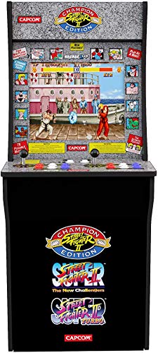 ARCADE1UP Retro Arcade Machine Spielautomat (Capcom Super Street Fighter II, 1.20m hoch, 17 Zoll Full Color High Resolution Display, Sound, original Joystick und Steuertasten)