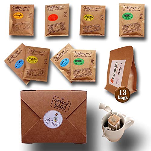 Life is You! BagBox ❤ 13 Coffee Bags (für Becher) aus 5 Fincas der Welt | frisch handgerösteter Filterkaffee zum Aufbrühen |100% Arabica, Probierset & Schönes Kaffee Geschenk aus 'die Höhle der Löwen'