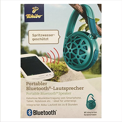 Tchibo TCM Portabler Bluetooth Outdoor Lautsprecher Tragbar Spritzwassergeschützt