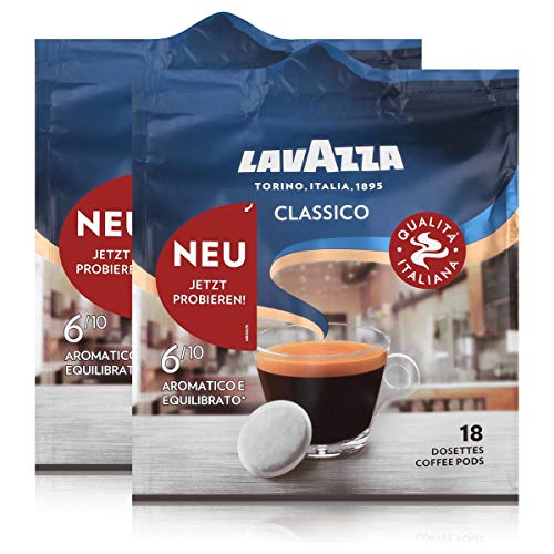 Lavazza Kaffeepads Classico 18 Pads - Für Kaffee-Padmaschinen 125g (2er Pack)