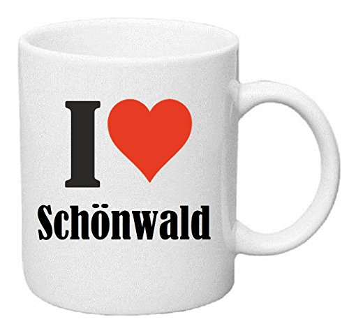 Kaffeetasse I Love Schönwald Keramik Höhe 9,5cm ? 8cm in Weiß