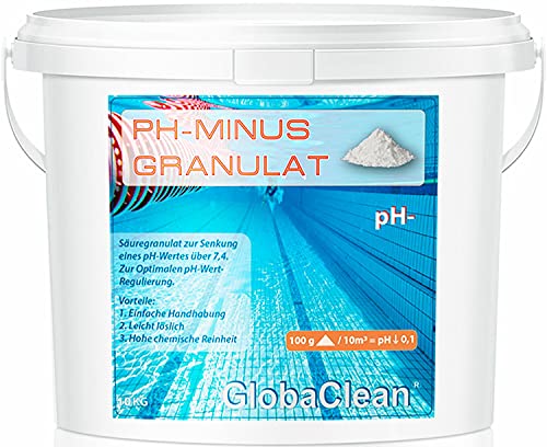 GlobaClean 10 kg Pool pH Minus Granulat Poolwasser pH Korrektur für schnelle Senkung des pH-Wertes, Schimmbad Pool Whirlpool