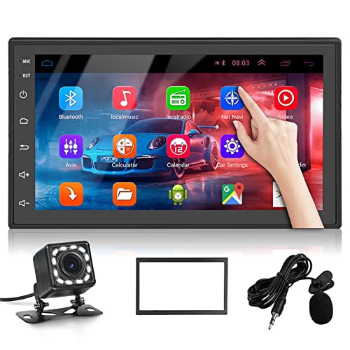 Android Autoradio GPS Navi 2 Din - Autoradio Bluetooth mit 7 Zoll HD Touchscreen Multimedia Radio mit WiFi, Mirrorlink, FM RDS Radio, USB, Rückfahrkamera, Lenkradkontrolle