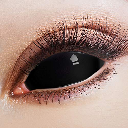 ARICONA Kontaktlinsen: Schwarze Sclera Kontaktlinsen Jahreslinsen mit 22mm - 2er Set