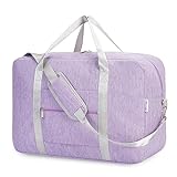 Narwey Handgepäck Tasche für Flugzeug Faltbare Reisetasche Damen Weekender Bag Sporttasche Damen Herren Handgepäck Koffer Groß 40L(Lila)