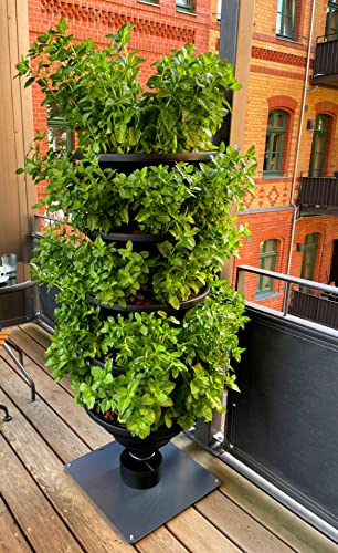 Vertical Garden XL Turm-Hochbeet/Pflanzturm, das Raumwunder-Hochbeet für Balkon, Terrasse und Vorgärten/Schiefergrau
