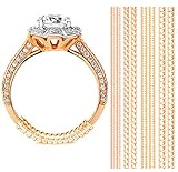 Ringgrößenversteller für lose Ringe, Ring selbst Verkleinern, Transparente Ringeinlagen, Reduzierschutz, Unsichtbarer Einstellring für die Ringgröße - Ideal für Gold und Silberschmuck (Golden)