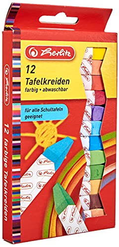 Herlitz Tafelkreide, 12 Stück in Hängepackung, farbig sortiert