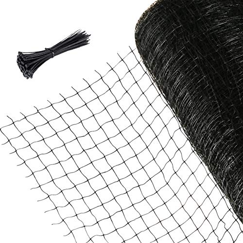 Augoog 2x20m Vogelschutznetz,Wiederverwendbare Anti-Vogel-Gartennetze, Netz zum Schutz vor Vögeln mit 50pcs Kabelbinder für Garten, Balkon oder Teich, Maschenweite:2mm