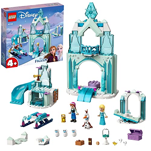 LEGO 43194 Disney Princess Annas und Elsas Wintermärchen, Eiskönigin Spielzeug zum Bauen mit Schloss und Mini Puppen