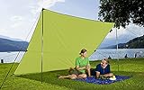 BERGER Ultraleicht Outdoor Tarp 3x3 grün - Camping Sonnensegel Wohnwagen - Regenschutz und Sonnenschutz Strand oder Garten - Ideal für Campingbus, Wohnwagen, Markise