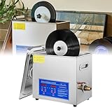 SHENJIA Vinyl Records Cleaning Machine – 40 kHz 180 W Professional 6L 12 Zoll Vinyl Record Washing Cleaner with 1-20min Timer – Clean 1-6 Records at Once