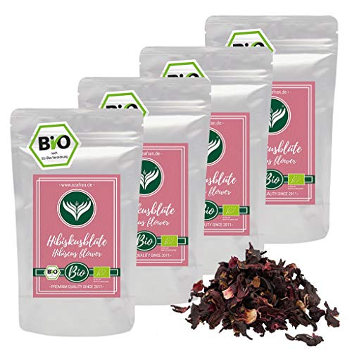 Azafran BIO Hibiskusblüten, Hibiskus ganz getrocknet, ideal als Hibiscus Tee 1kg