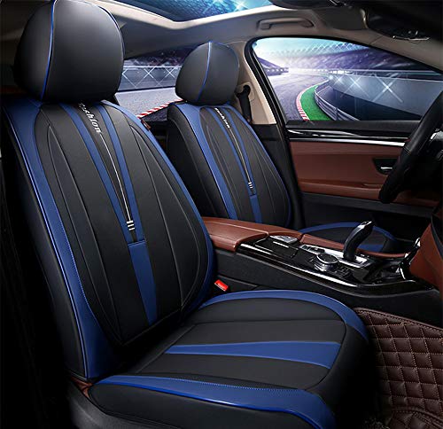 Autositzbezüge, 5-Sitzer-Komplettsatz Universal-kompatible Airbags vorne und hinten atmungsaktiv hochwertiges Leder Comfort Protector Cushion,Blau