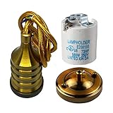 Vintage Hängeleuchte, geflochtene Flex-Lampenfassung, E27 Lampenfassung, Pendelleuchte Yellow Brass