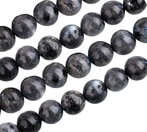 Edelstein Achat Perlen Labradorite Schwarz Weiss Rund 4mm 6mm 8mm 10mm Schmuckperlen Perlenkugel Gemstone Beads Schmuckstein Perlenkette (10mm 12 Stück)