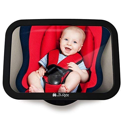 MyHappyRide Rücksitzspiegel fürs Baby, Bruchsicherer Auto-Rückspiegel für Babyschale, Autositz-Spiegel ohne Einzelteile, für Kinder in Kinderschale, Kindersitz