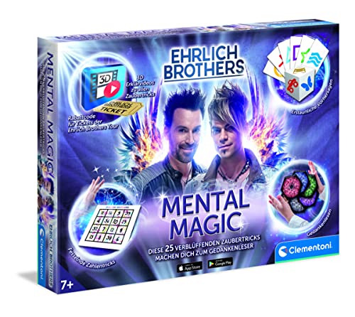 Clementoni 59182 Ehrlich Brothers Mental Magic, Zauberkasten für Kinder ab 7 Jahren, magische Anleitung für verblüffende Zaubertricks, inkl. 3D Erklärvideos, ideal als Geschenk