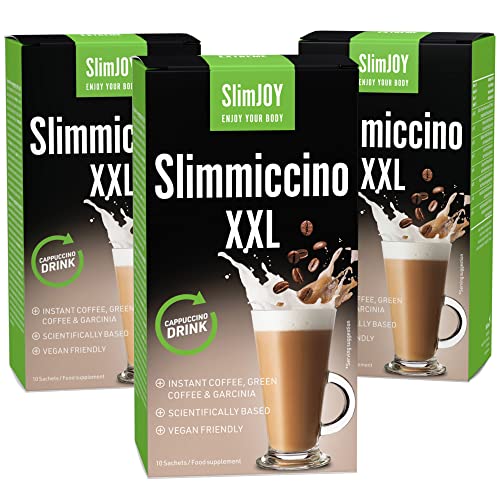 SlimJOY Slimmiccino XXL - mit Garcinia Cambogia, Grünkaffee-Extrakt und Guarana-Extrakt - 3x10 Beutel von Sensilab - mit Kostenloser E-Book-Ratgeber