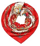 MAIRY Damen Seide Schal Super Weicher Schlauchschal Rot Modischer Satin Tuch Damen-schal Halstücher Geschenkidee für Frauen M0351