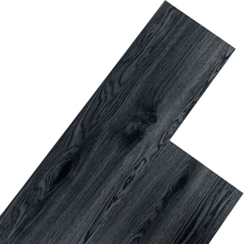 STILISTA Vinyl Laminat Dielen, 15 Dekors wählbar, 5,07 m² oder 20 m², rutschfest, wasserfest, schwer entflammbar - 5,07 m² Eichenkrone schwarz