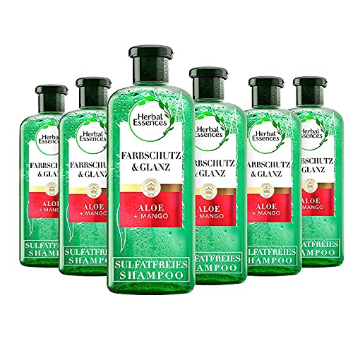 Herbal Essences PURE: renew Farbschutz & Glanz Shampoo mit Aloe + Mango, 6er Pack (6 x 225 ml), Shampoo Damen, Haarpflege Glanz, Ohne Silikon, Ohne Sulfate, Tierversuchsfrei
