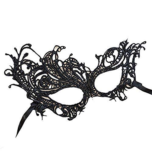 thematys® Venezianische Funkelnd Mitternacht Schwarz Venetianische Maskerade Maske Karneval Kostüm Fasching Verkleidung Shades of Grey für Herren und Damen (Style004)