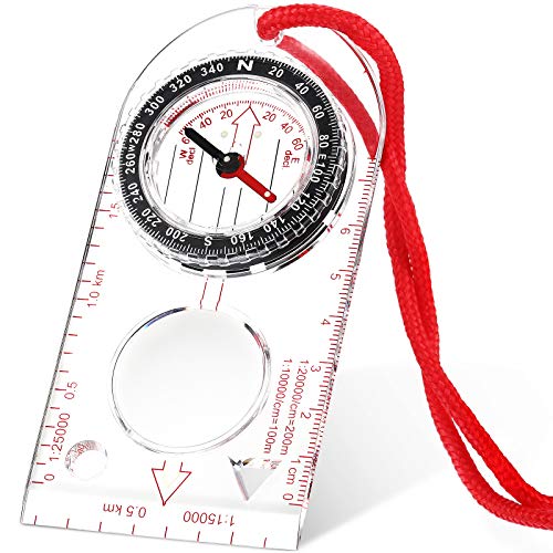 Navigation Kompass Boy Scout Compass Orientierungslauf Kompass Leichter Wanderkompass mit Einstellbarer Neigung für Expedition Karte Lesen Navigation Orientierungslauf (12,5 x 6,0 cm) (11.5 x 5.5 cm)