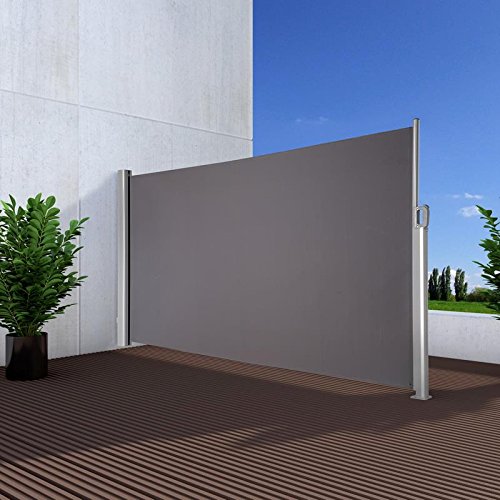Noor Seitenmarkise Exklusiv 120x350 cm anthrazit Sichtschutz Terrasse Balkon Sonnenschutz Windschutz