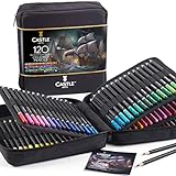 Castle Art Supplies 120 Buntstifte Set | Hochwertige Farbminen mit weichem Kern für erfahrene Künstler, Profi- und Farbkünstler | In übersichtlichem, robustem Reißverschlussetui