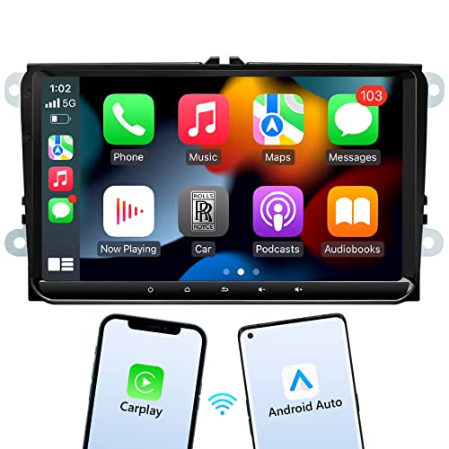 Eonon R53 Android Autoradio für VW T5 Golf PoloSEAT Skoda 2+32GB Android 11 Radio 9'-IPS CarPlay Android Auto GPS-Navi Lenkradsteuerung WiFi Bluetooth FM/AM Audio Video DSP USB+Micro-SD